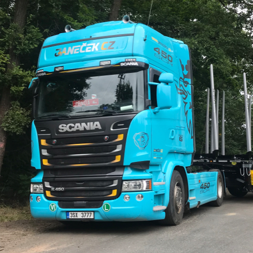SCANIA R450 4x2, EURO 6, bez HR, délky dříví 2-14m