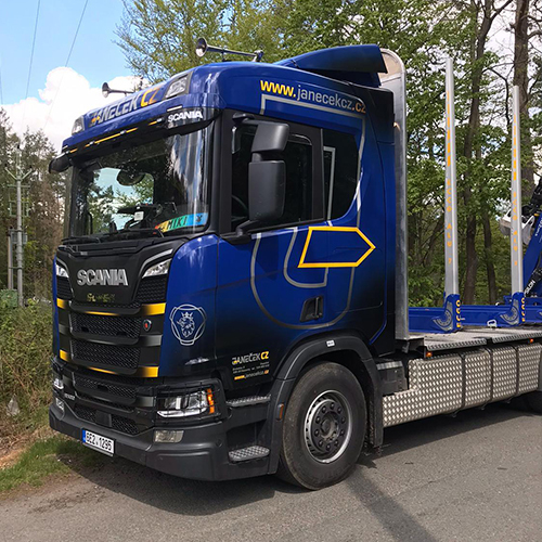 Scania R500 6x4, EURO 6, s HR, délky dříví 2-5 m